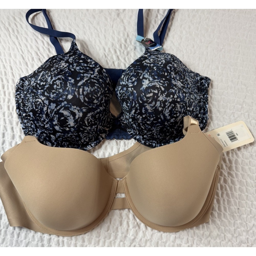 Warners Maidenform 38C Bra Bundle 2pk Floral Nude Underwire Lightly Lined NEW